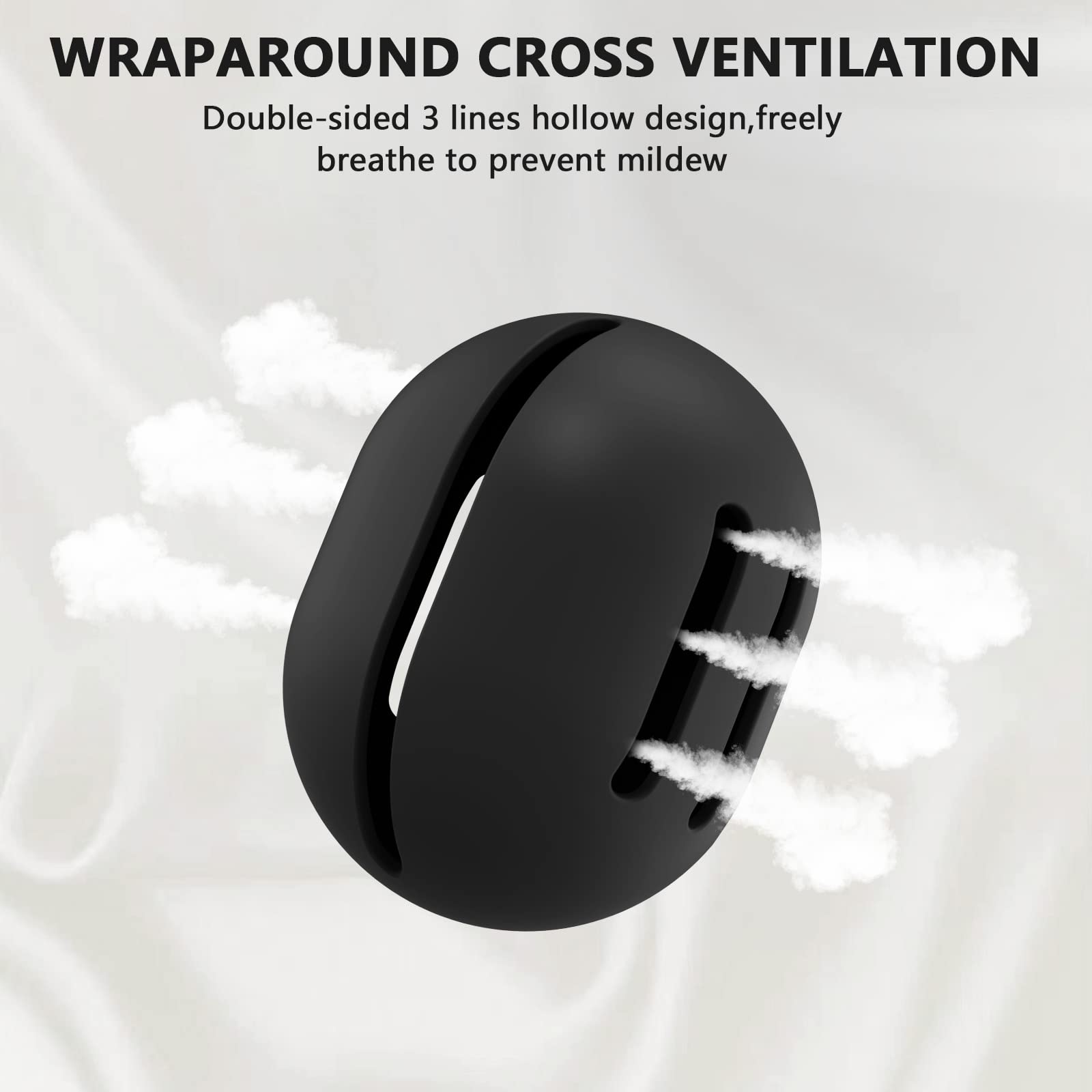 Fauxomor Double-Sided Silicone Beauty Blender Holder - 3-Line Vented Travel Makeup Sponge Case, Shatterproof & Sanitary Storage for All Beauty Blenders (Black) | Perfect for Travel, Home Vanity & On-the-Go Makeup Touchups