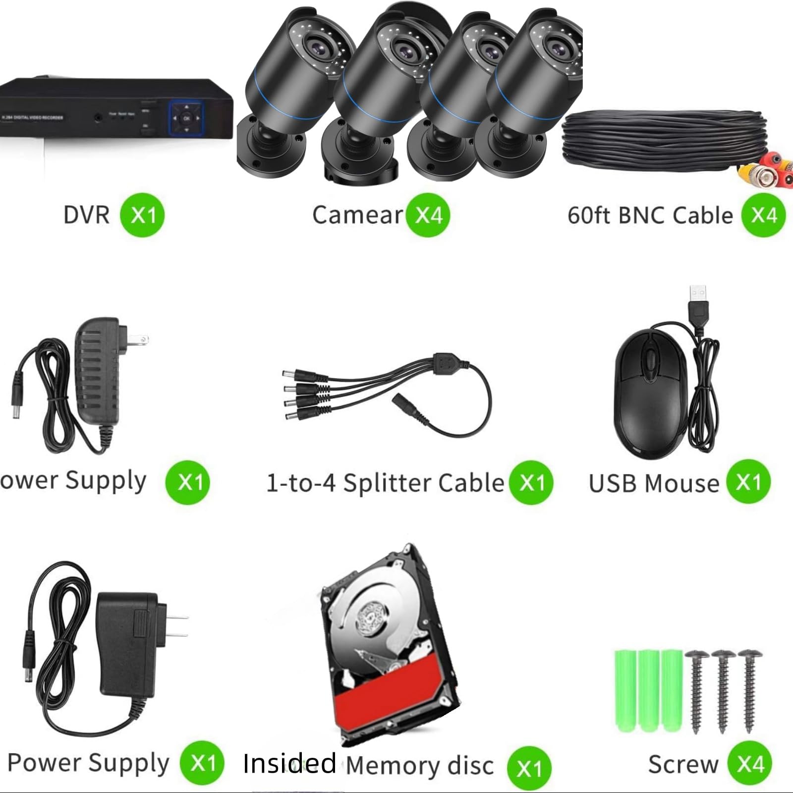 3000TVL 5MP PoE IP Security Camera System with 4K NVR - 4 Wired Night Vision Cameras, AI Motion & Vehicle Detection, 512GB HDD for 24/7 Recording - Ideal for Home & Business Surveillance, Outdoor/Indoor Protection