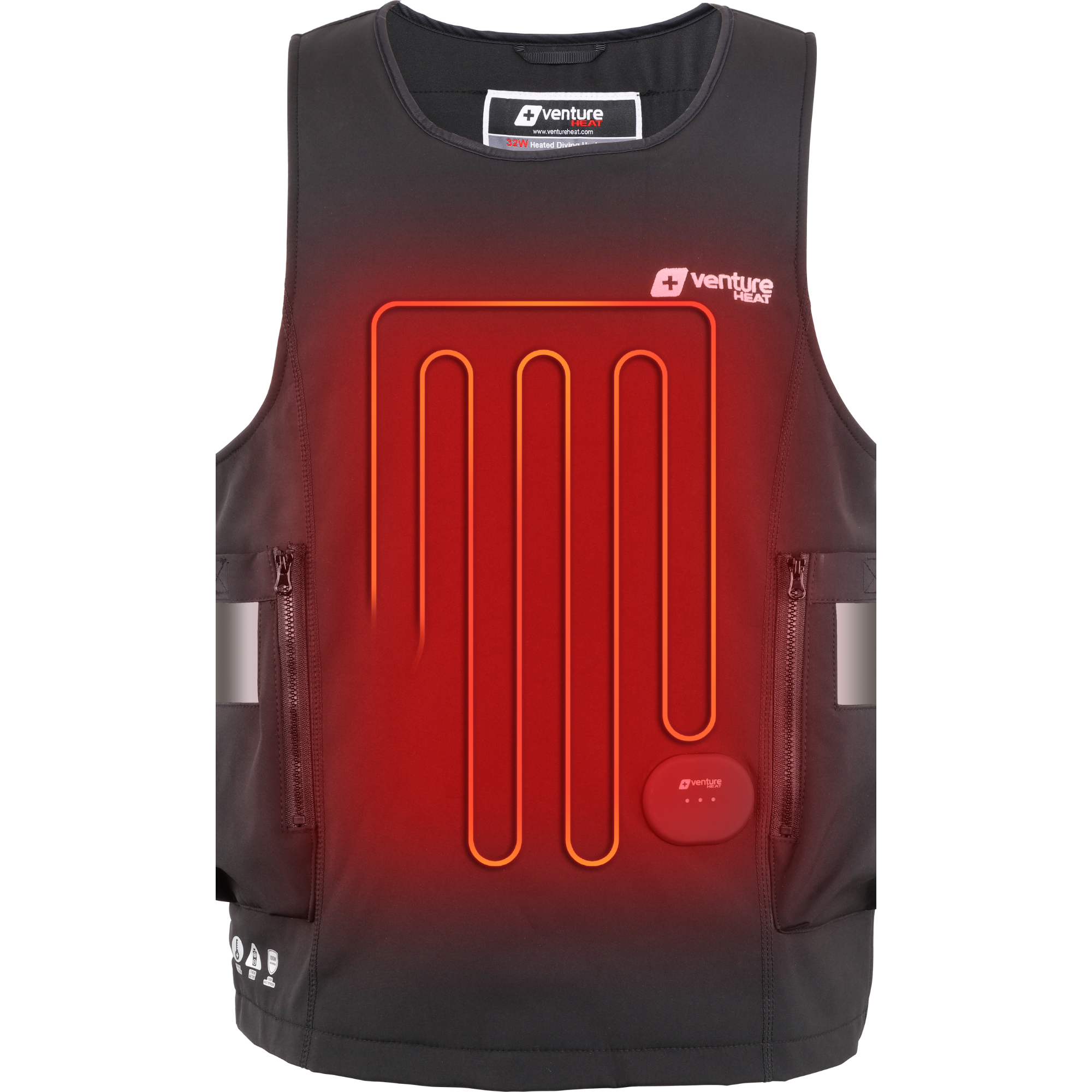 Venture Heat Pro Heated Dive Vest for Scuba Diving - Electric Thermal Underwater Wetsuit Jacket - Cold Water Diving Gear for Spearfishing & Ice Fishing
