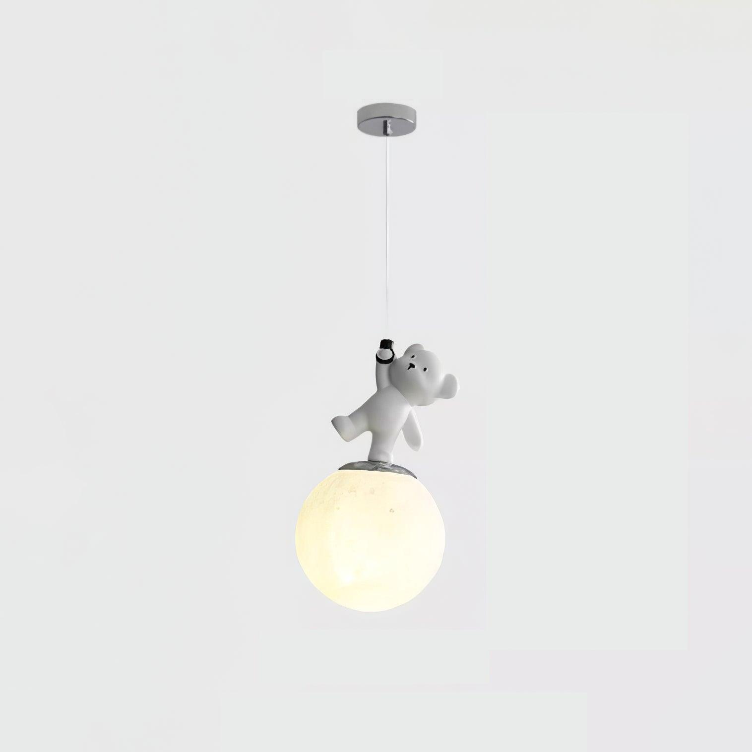 Stylish Animal and Moon Pendant Light - Modern Celestial Decor for Nursery, Bedroom, or Living Room