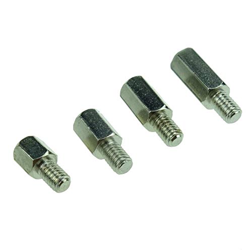 10 Pcs M3 M4 Hex Brass Standoff Spacers Male to Female Nickel Plated PCB Mounting Screws & Hex Nuts - M3/M4xL+6mm (Size: M4/35mm) SCRW-024897 - Perfect for Electronics, Circuit Boards & DIY Projects