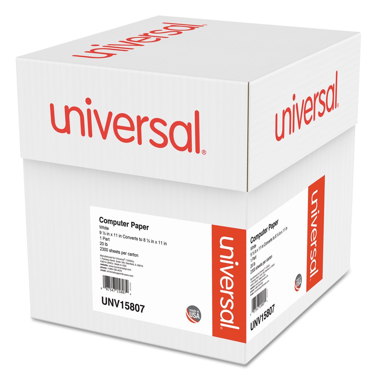 UNV15807 Universal Computer Paper - High-Quality Multipurpose Printer Paper for Home, Office & School Use | Compatible with Inkjet & Laser Printers, Copiers & Fax Machines