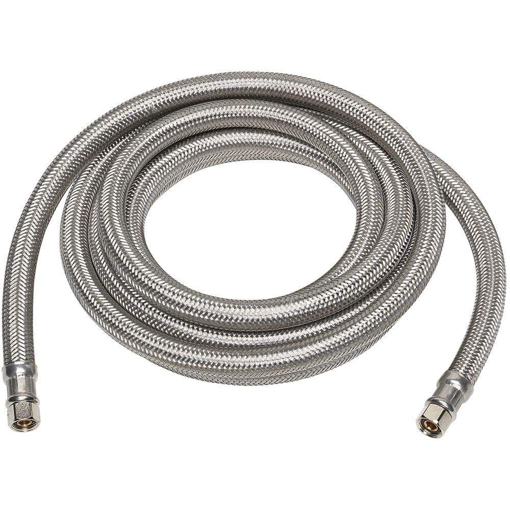 Kelaro 6 Ft Braided Stainless Steel Refrigerator Ice Maker Water Line - Universal 1/4