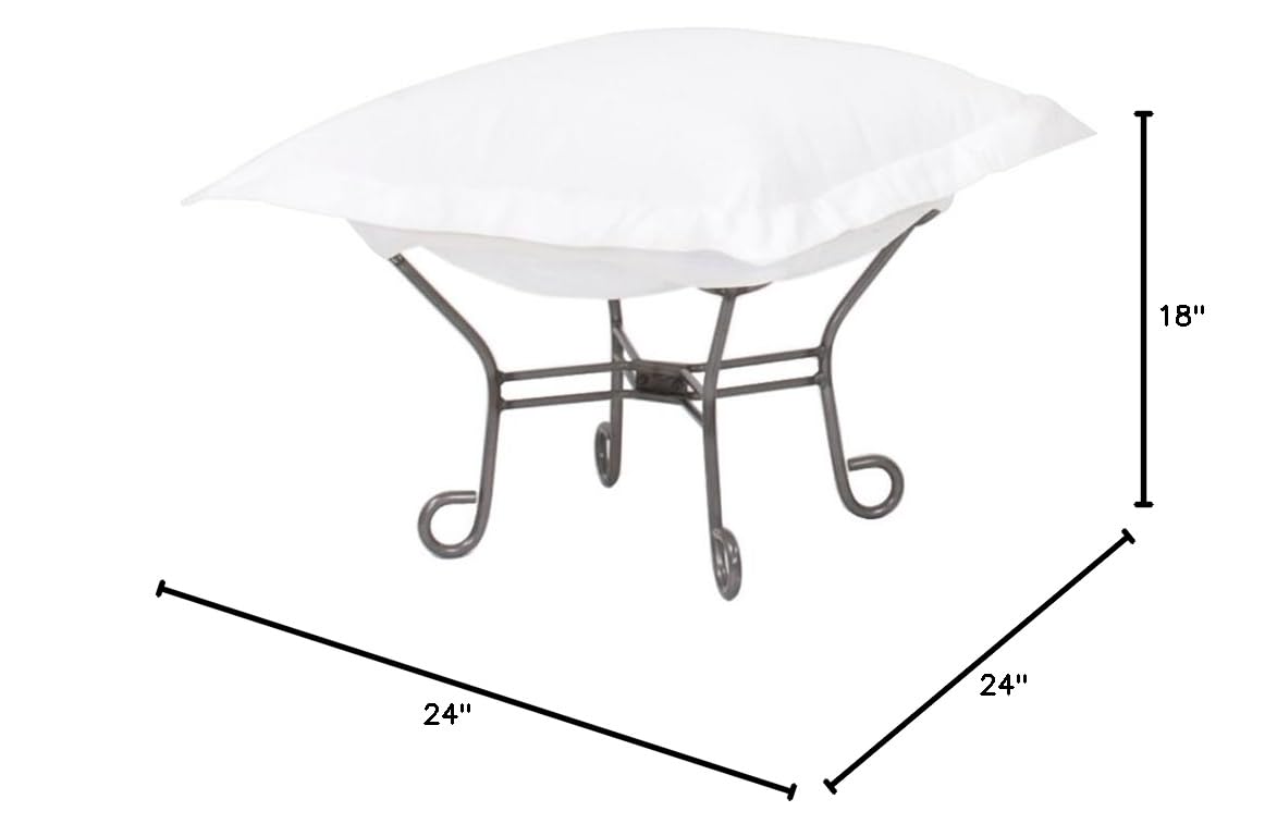 Howard Elliott Scroll Puff Rocker Seating Chair with Removable Cover - Titanium Frame Butterfly Chair for Patio, Camping, Living Room & Outdoor Use - Multipurpose Indoor/Outdoor Furniture in Seascape Chocolate - Perfect for Relaxing in Garden, Beach or by the Fireplace