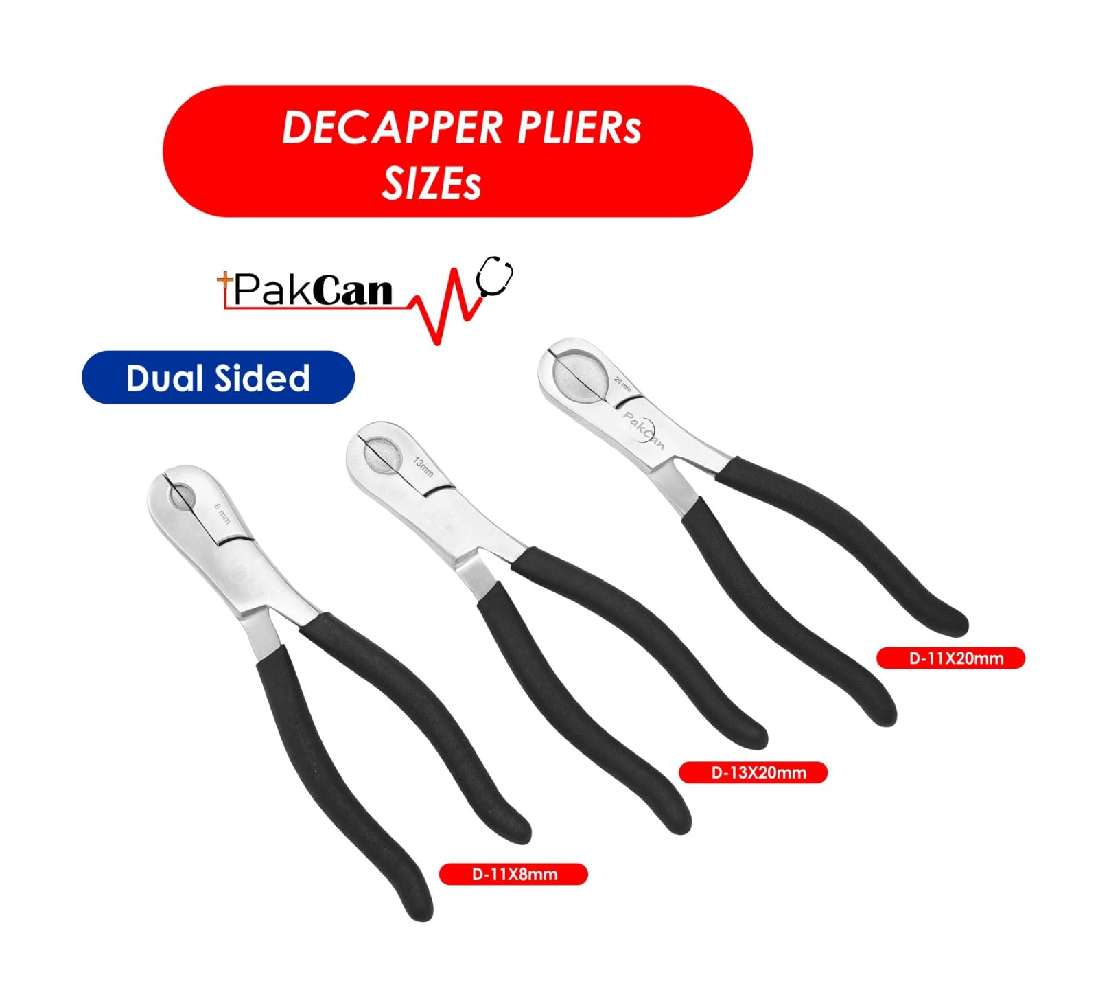 Dual Action Vial Decapper for 11mm & 20mm Crimped Vials & Bottles - Easy Open & Reseal for Lab, Pharmacy & Home Use