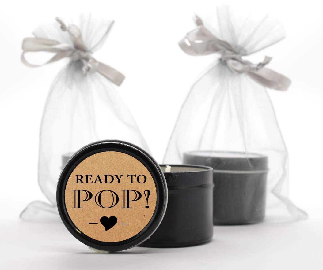 Baby Shower Stickers - 48-Pack 1.67 Inch Round Faux Craft Paper Labels for Popcorn Favors, Gender Neutral Ready to Pop Decorations - Perfect for Baby Shower Party Favors, Gender Reveals & Celebrations