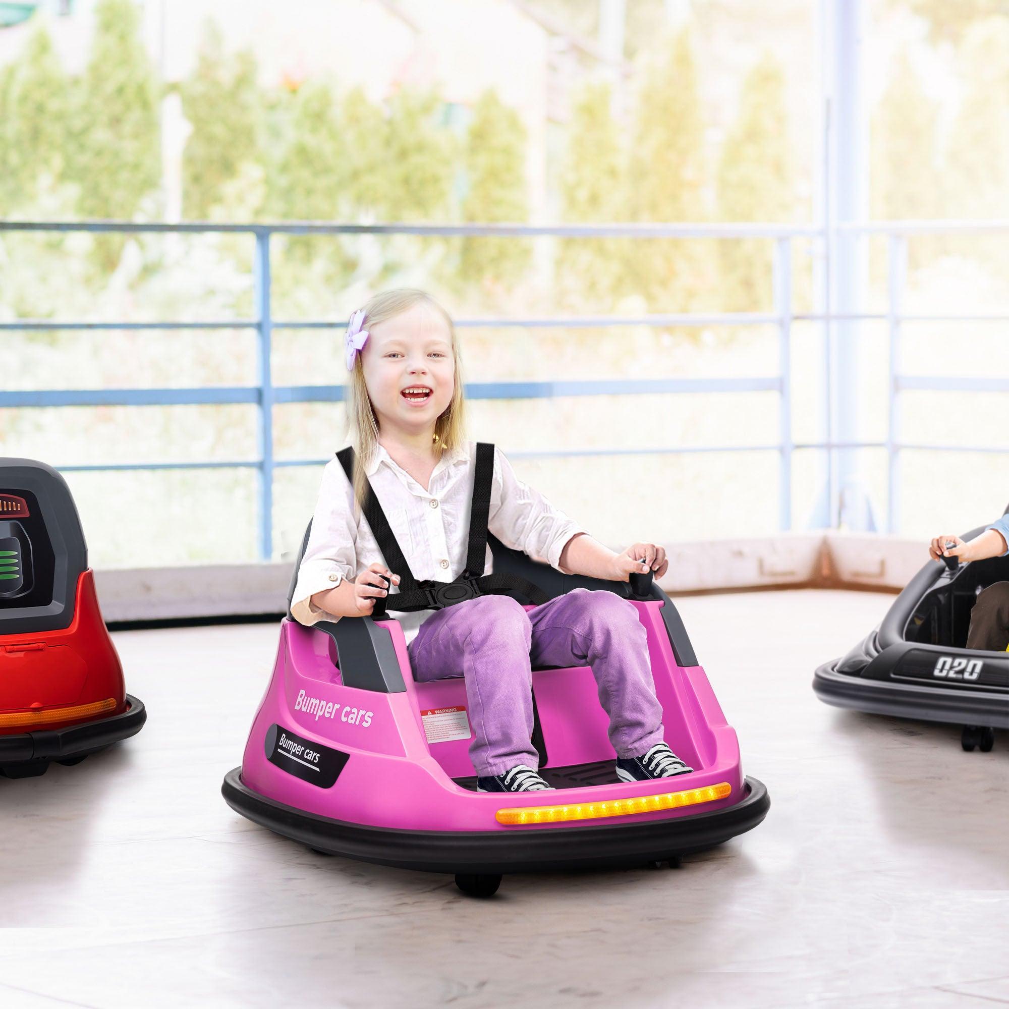 12V Electric Bumper Car for Kids Ages 1.5-5 Years - 360° Spinning Ride-On Toy with Parent Remote Control, LED Lights & Music (Pink) - Perfect for Indoor Playrooms, Backyard Fun & Birthday Parties