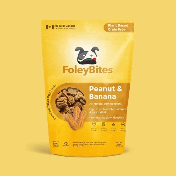 Premium Baked Dog Treats - Foley Bites Peanut & Banana Flavor | All-Natural, Grain-Free Snacks for Training & Rewarding Dogs | Perfect for Small, Medium & Large Breeds