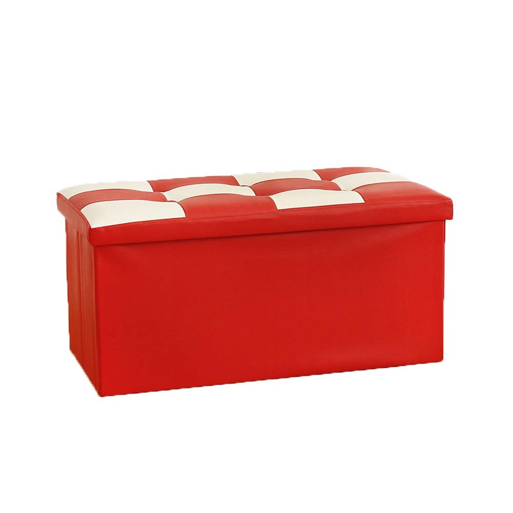 Household Storage Box with Lid - Detachable Organizer Box for Bedroom, Small Sofa, Balcony & Coffee Table - Artificial Leather Shoe Stool (Color A) - Perfect for Home Organization & Small Space Storage
