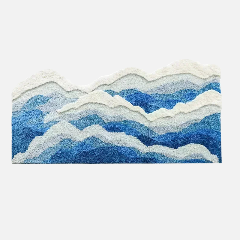 Ocean Tide Tufted Rug & Bath Mat - Soft Non-Slip Bathroom Carpet, Water Absorbent Shaggy Floor Mat for Home Decor, Bedroom, Living Room, Nursery - Perfect for Bathrooms, Showers, and Spa Areas