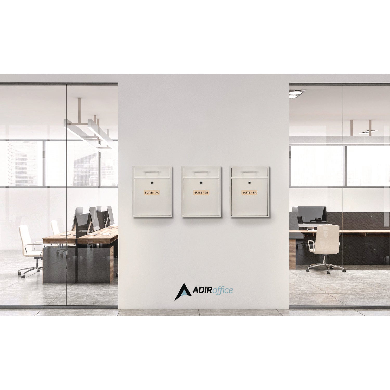AdirOffice Large Wall Mounted Secure Drop Box - 11.2 x 4.7 x 16.2 Inches - White Mailbox for Home, Office & Business - Perfect for Secure Package & Document Delivery
