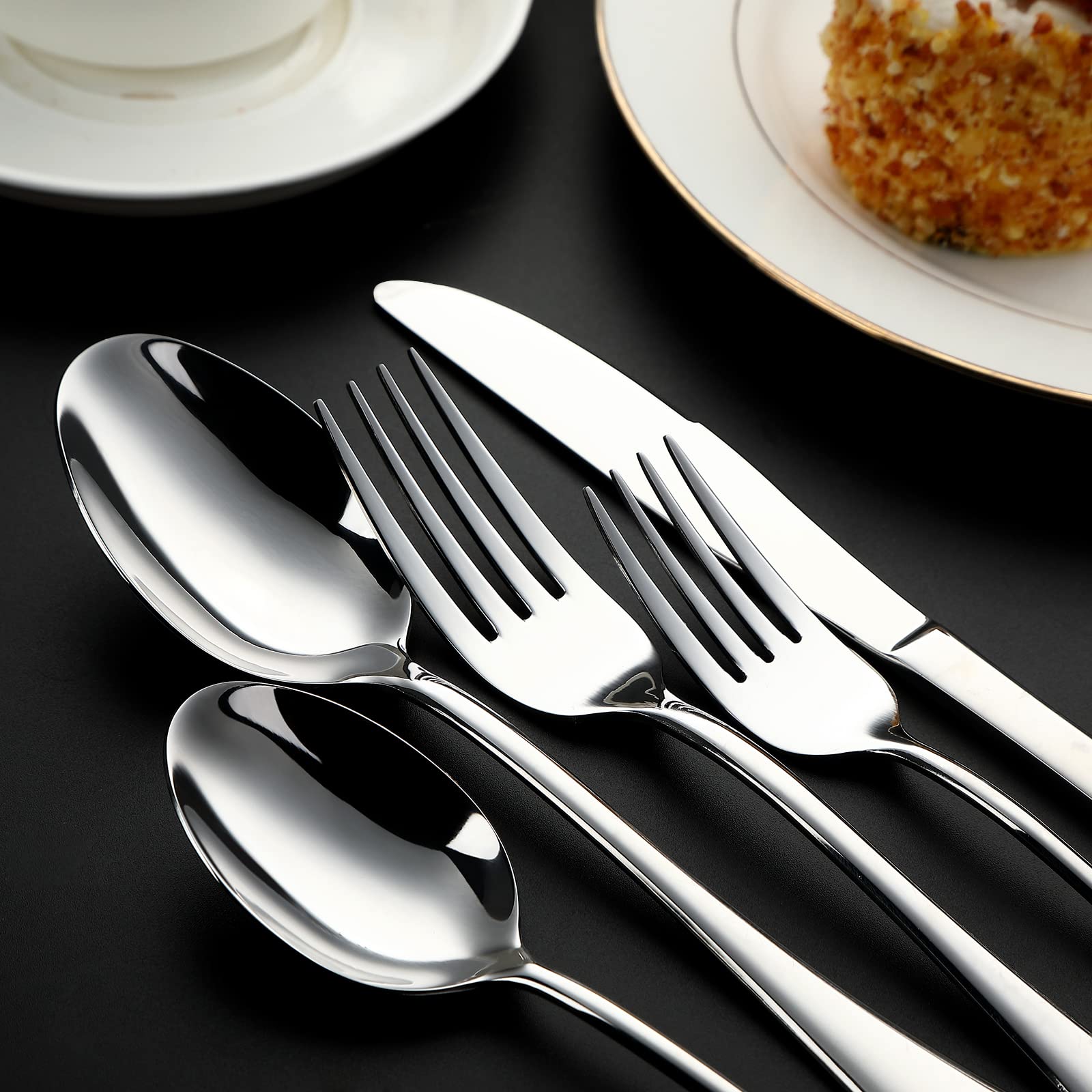 8-Piece Stainless Steel Dinner Forks Set - Mirror Polished, Dishwasher Safe, 8.05 Inch Modern Flatware Cutlery for Home, Restaurant & Party Dining