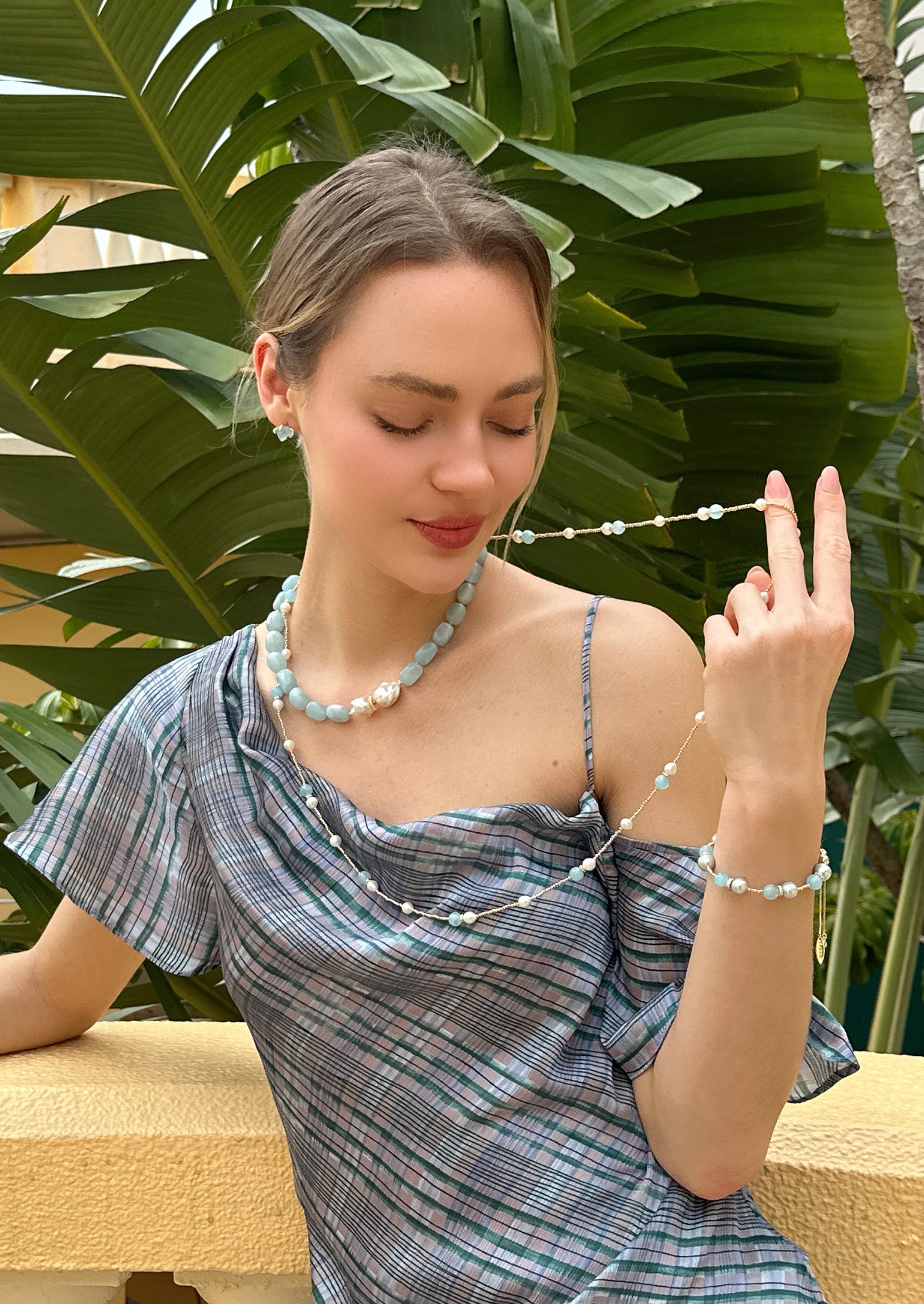 Natural Unpolished Aquamarine Stud Earrings for Women - Hypoallergenic Sterling Silver Post Earrings - Perfect for Everyday Wear, Gifts & Special Occasions