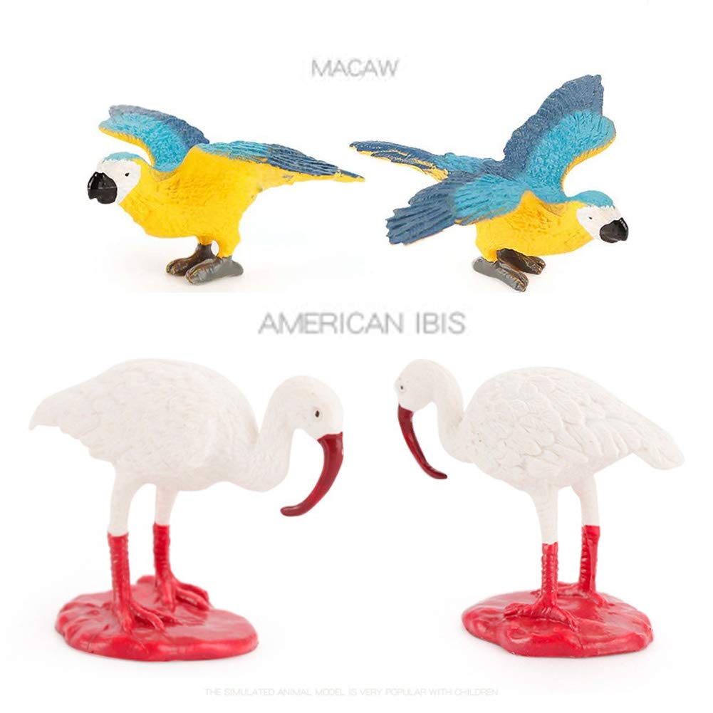 10 Pcs Realistic Flamingo & Parrot Figurine Set - Lifelike Bird Model Toys for Kids, Educational Animal Collection, Cake Toppers & Party Decor - Perfect for Jungle Themed Parties, Classroom Learning & Nature Play