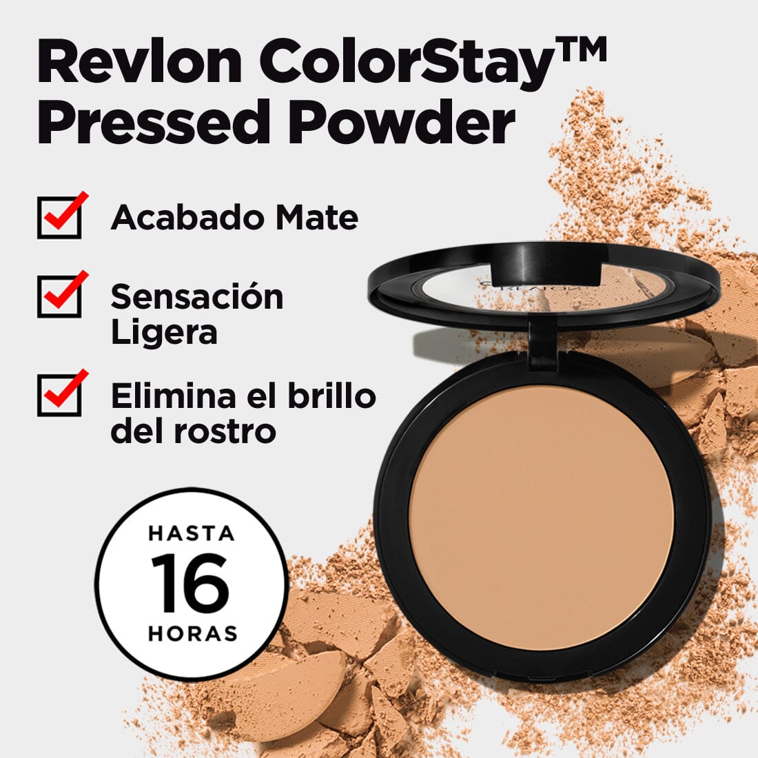 Revlon ColorStay Pressed Powder - Medium Deep 850, 8.5g Oil-Control Compact Powder for Long-Lasting Matte Finish | Perfect for Everyday Makeup & Touch-Ups On-The-Go