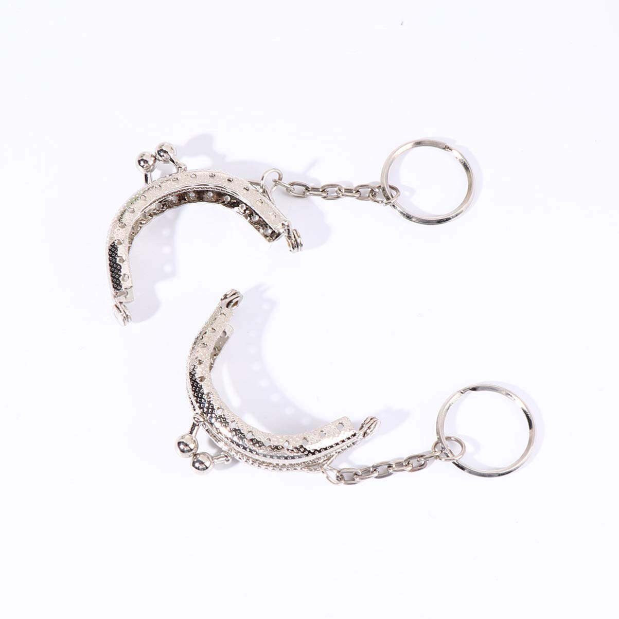 Healifty 10pcs Coin Purse Frame with Keychain Holder, Kiss Clasp Lock, DIY Sewing Clutch Frames for Wallet Making - Perfect for Handmade Coin Purses, Gift Bags & Craft Projects
