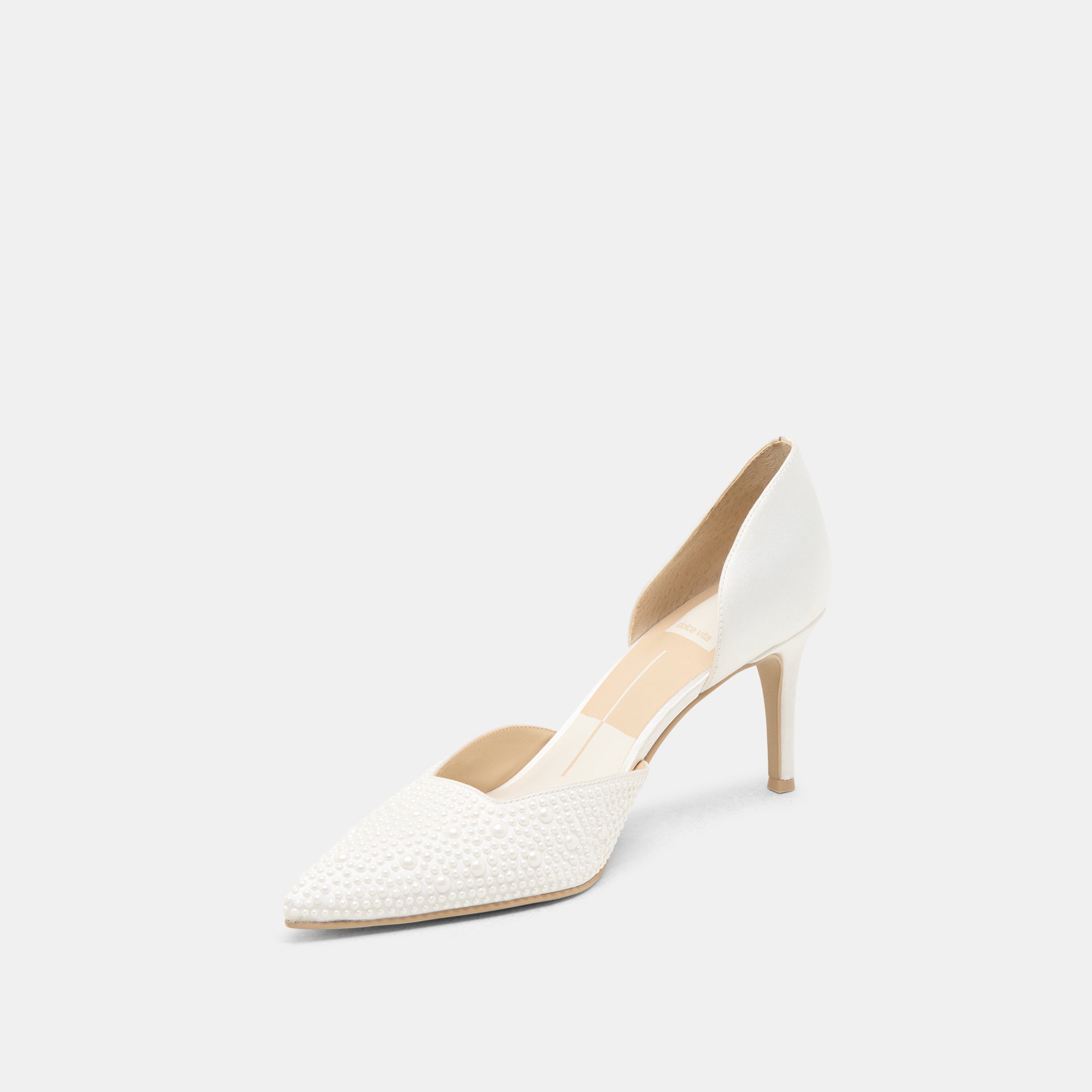 ELOY Pearl Heels - True White Satin High Heels for Women | Elegant Wedding Shoes, Prom Night & Special Occasion Footwear