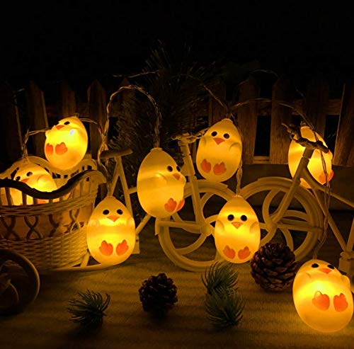 Cute Animal Chicken String Lights - Easter LED String Lights in Warm White, Chicken Shaped Fairy Lights for Christmas, Home, Wedding, Party, Bedroom & Birthday Decor (1.5M) - Perfect for Indoor/Outdoor Holiday Decorations