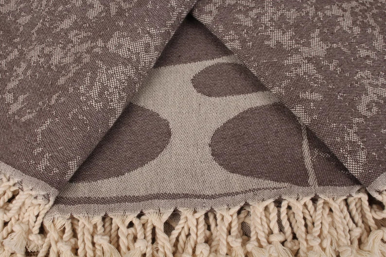 Premium Brown Turtle Turkish Beach Towel - Extra Large, Soft & Absorbent - Perfect for Pool, Beach, Travel & Yoga