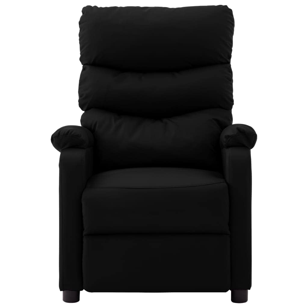 Electric Massage Recliner Chair with Heat & Vibration - Black Faux Leather Living Room & Bedroom Reclining Chair for Relaxation, Pain Relief & Home Theater Comfort