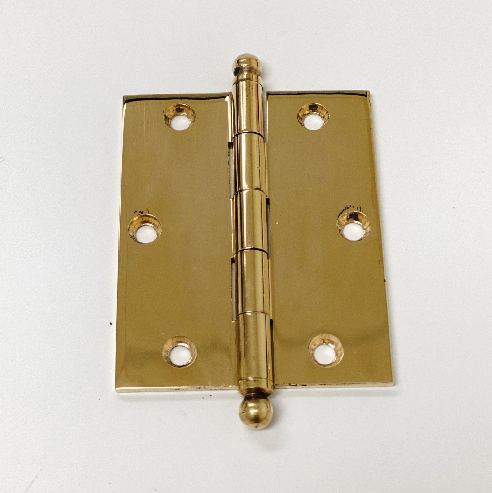 Eloise Unlacquered Brass Kitchen Cabinet Hinges - Durable & Rust-Resistant Hardware for Cabinets, Cupboards & Furniture (Set of 10) - Perfect for Modern Farmhouse, Vintage & Shaker Style Kitchens