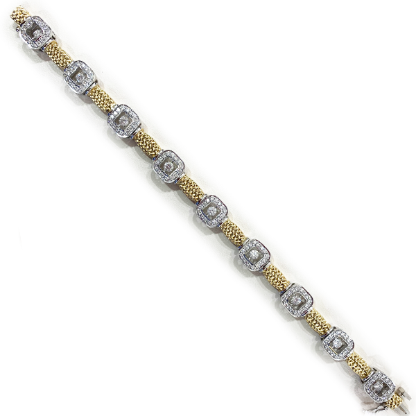 14K Two-Tone Gold Diamond Tennis Bracelet for Women - Elegant Stackable Jewelry for Parties, Weddings & Everyday Wear