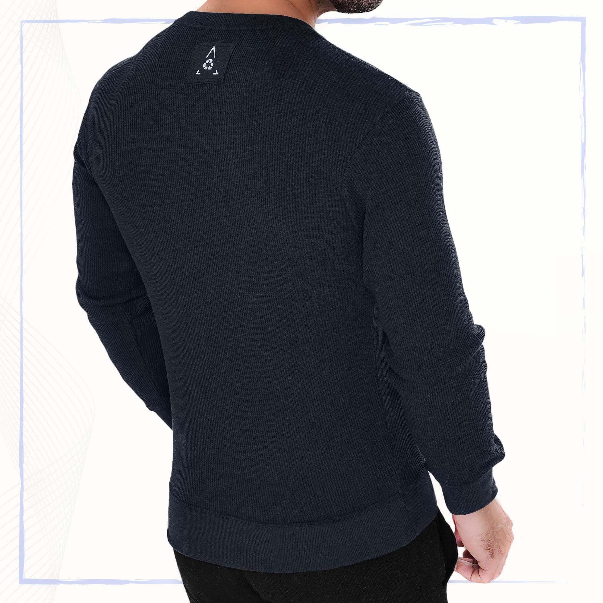 Men's Long Sleeve Waffle Thermal Shirt - Soft Knit Sweater & Comfortable Sweatshirt for Winter Warmth | Perfect for Outdoor Activities, Camping & Casual Wear