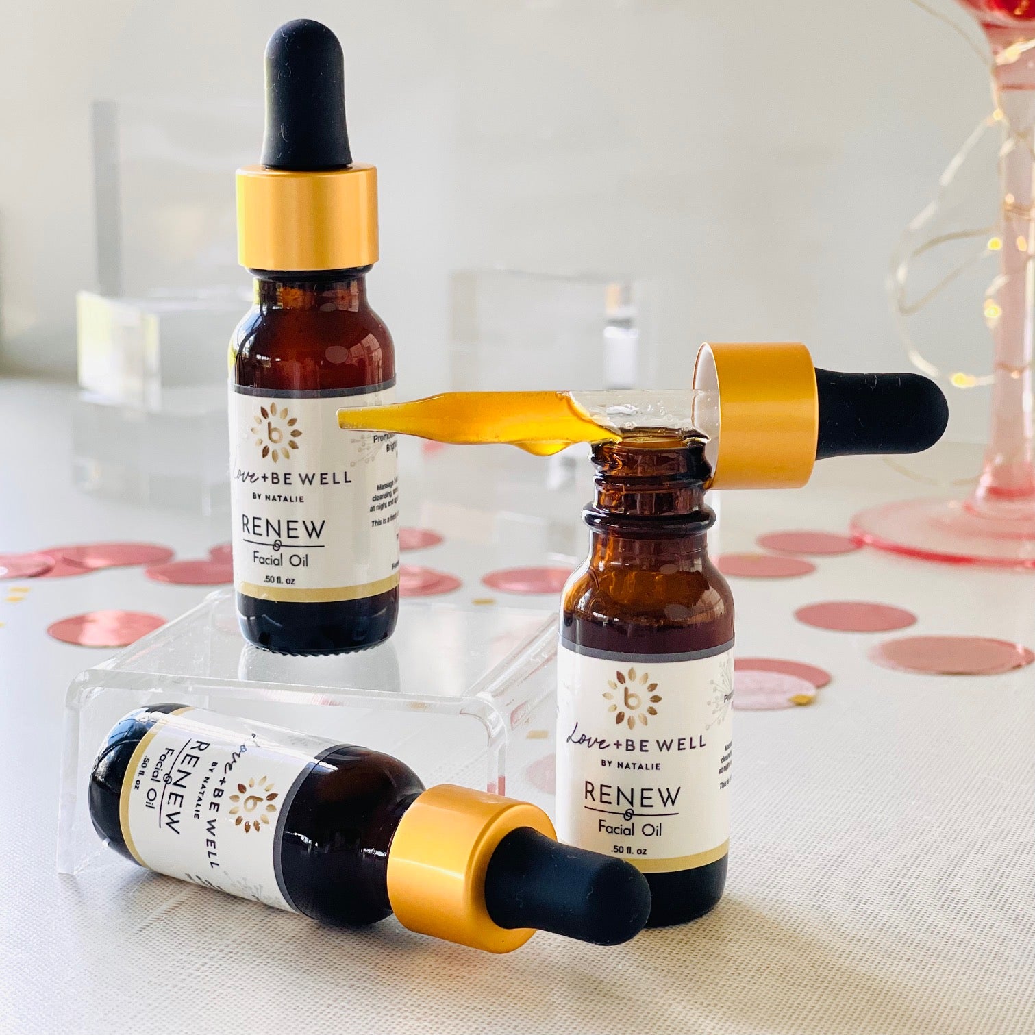 Organic Renew Facial Oil for Glowing Skin - Anti-Aging & Hydrating Face Oil with Vitamin E - Perfect for Night Routine & Dry Skin Care