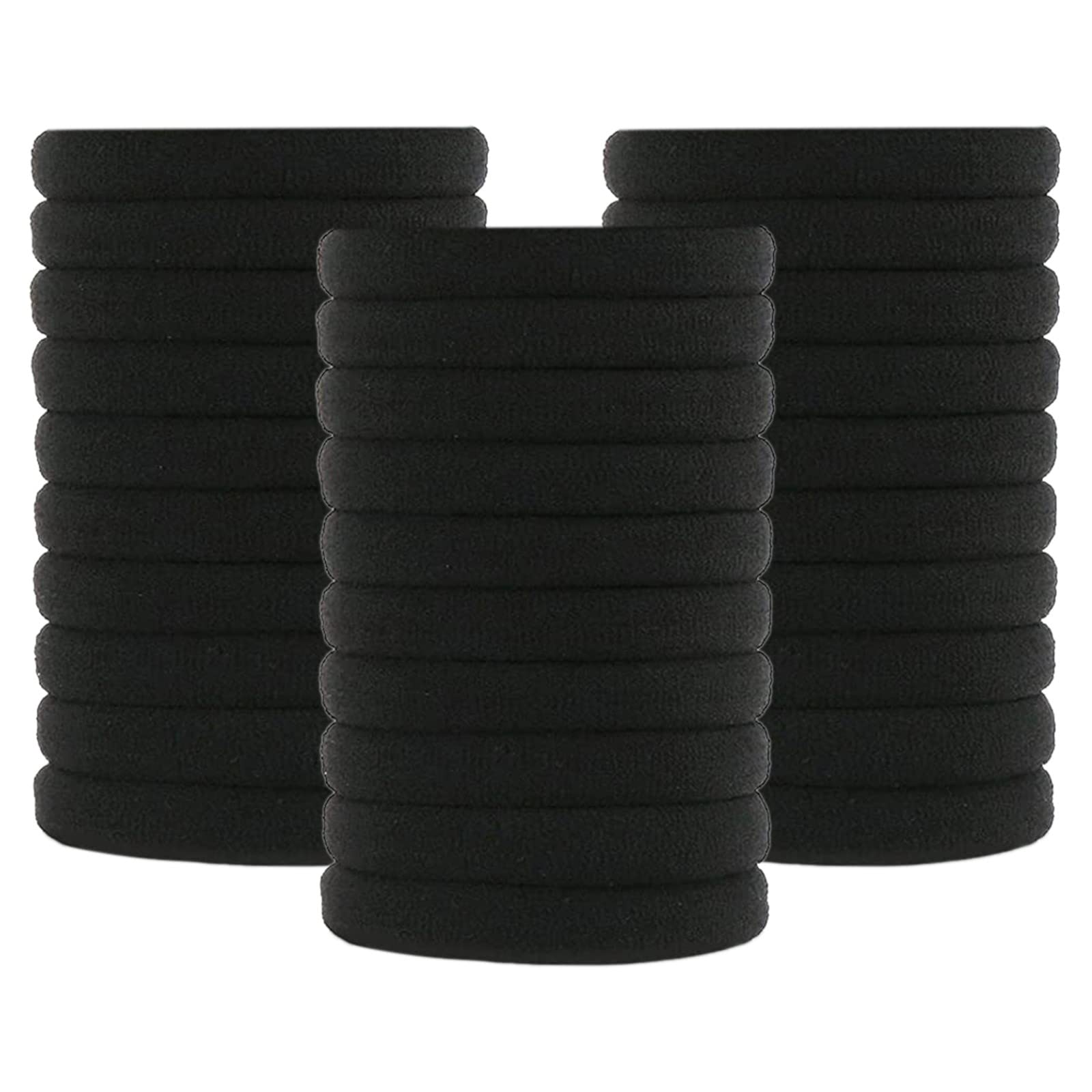 20/30/40 Pcs Black Hair Ties - Soft Elastic Hair Bands & Scrunchies for Ponytail Holders - Women's Hair Accessories for Workout, Office & Everyday Use