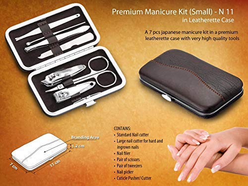 JS Enterprises 7-Piece Professional Manicure Set with Storage Case - Nail Clippers, Nail Files, Cuticle Pusher & More - Perfect for Home, Salon & Travel (Multicolor)