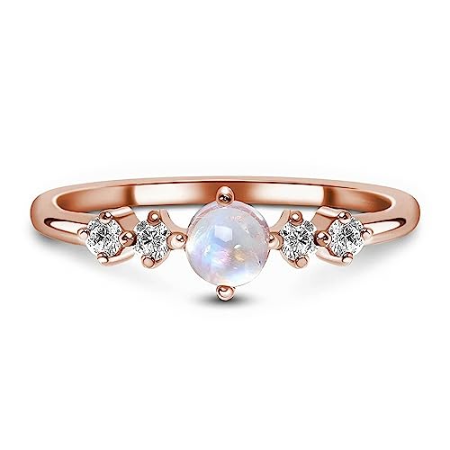 Rose Gold Moonstone Ring - Loveliness