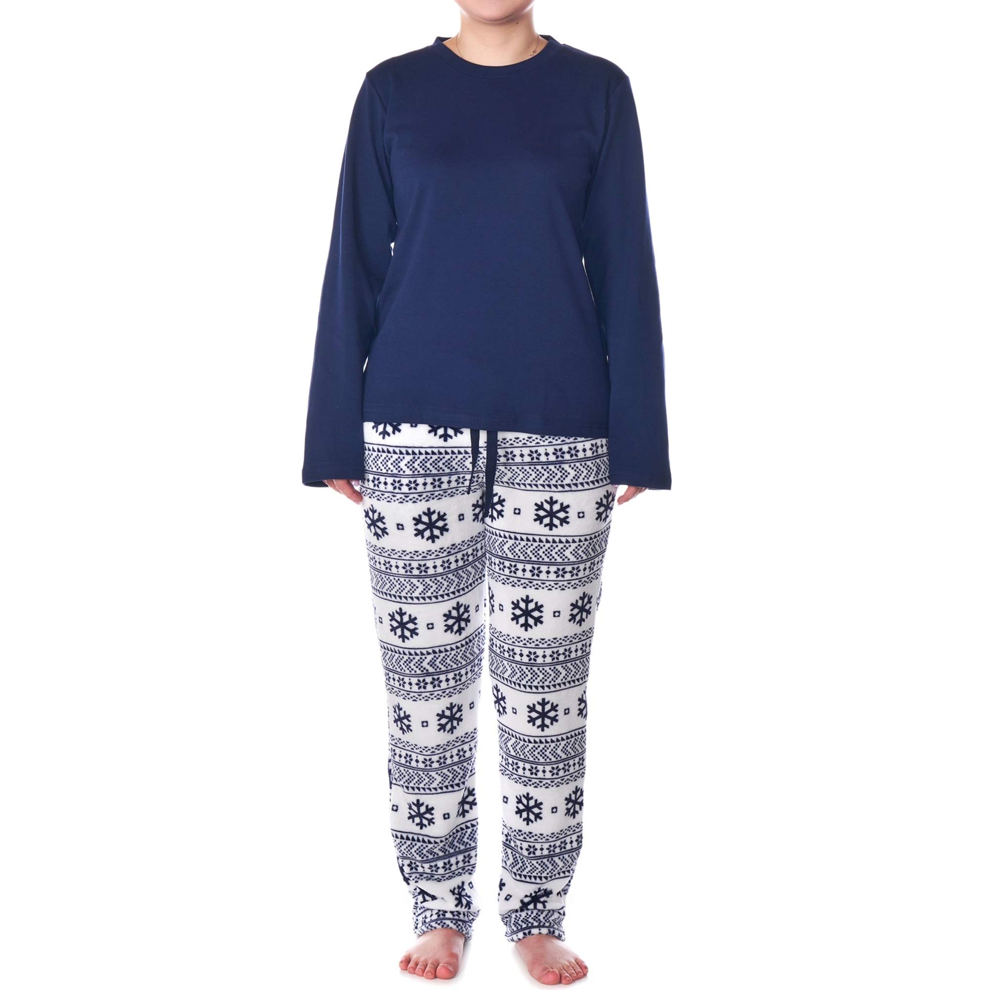 Alpine Swiss Women's Long Sleeve Pajama Set - Soft Polar Fleece Sleepwear for Winter Nights | Cozy Lounge & Bedtime Comfort