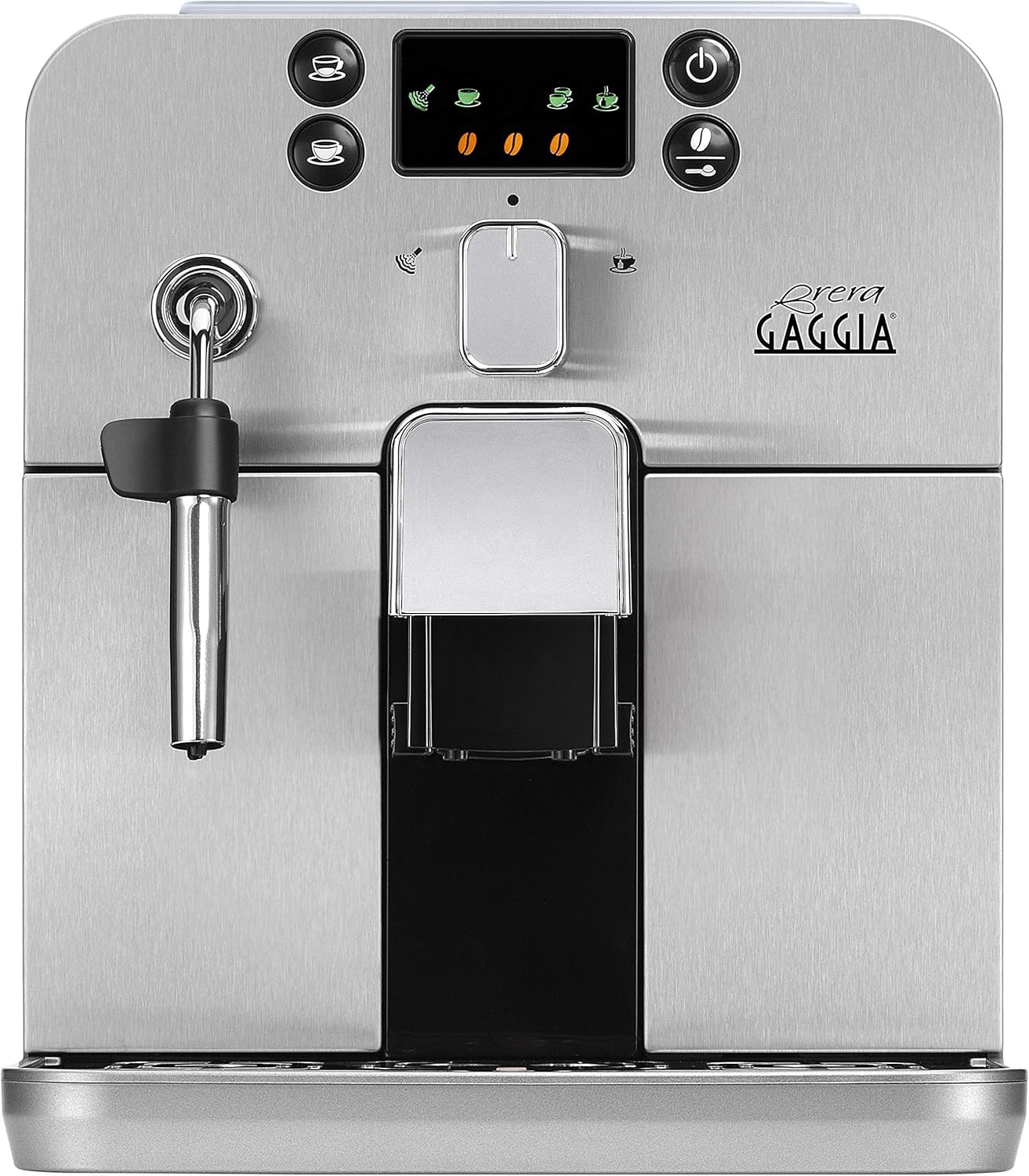 Gaggia Brera Silver Super Automatic Espresso Machine - 1400W for Espresso & Cappuccino - Whole Bean or Ground Coffee - Model RI9305/01 - Made in Italy - Perfect for Home Baristas & Coffee Lovers