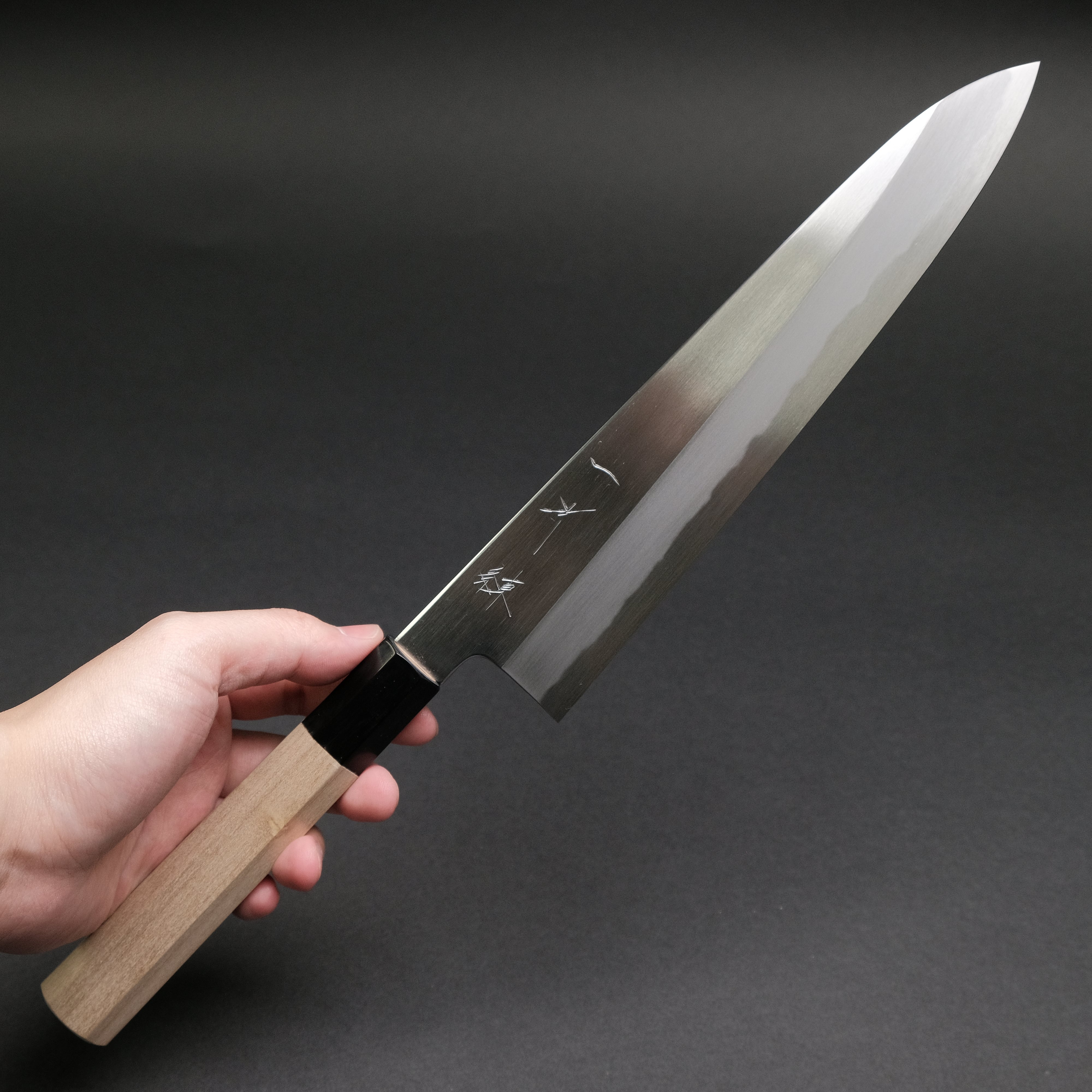 Hitohira Kikuchiyo Ren White #2 Gyuto 240mm Japanese Chef Knife with Ho Wood Handle - Perfect for Sushi, Meat Cutting & Professional Kitchen Use