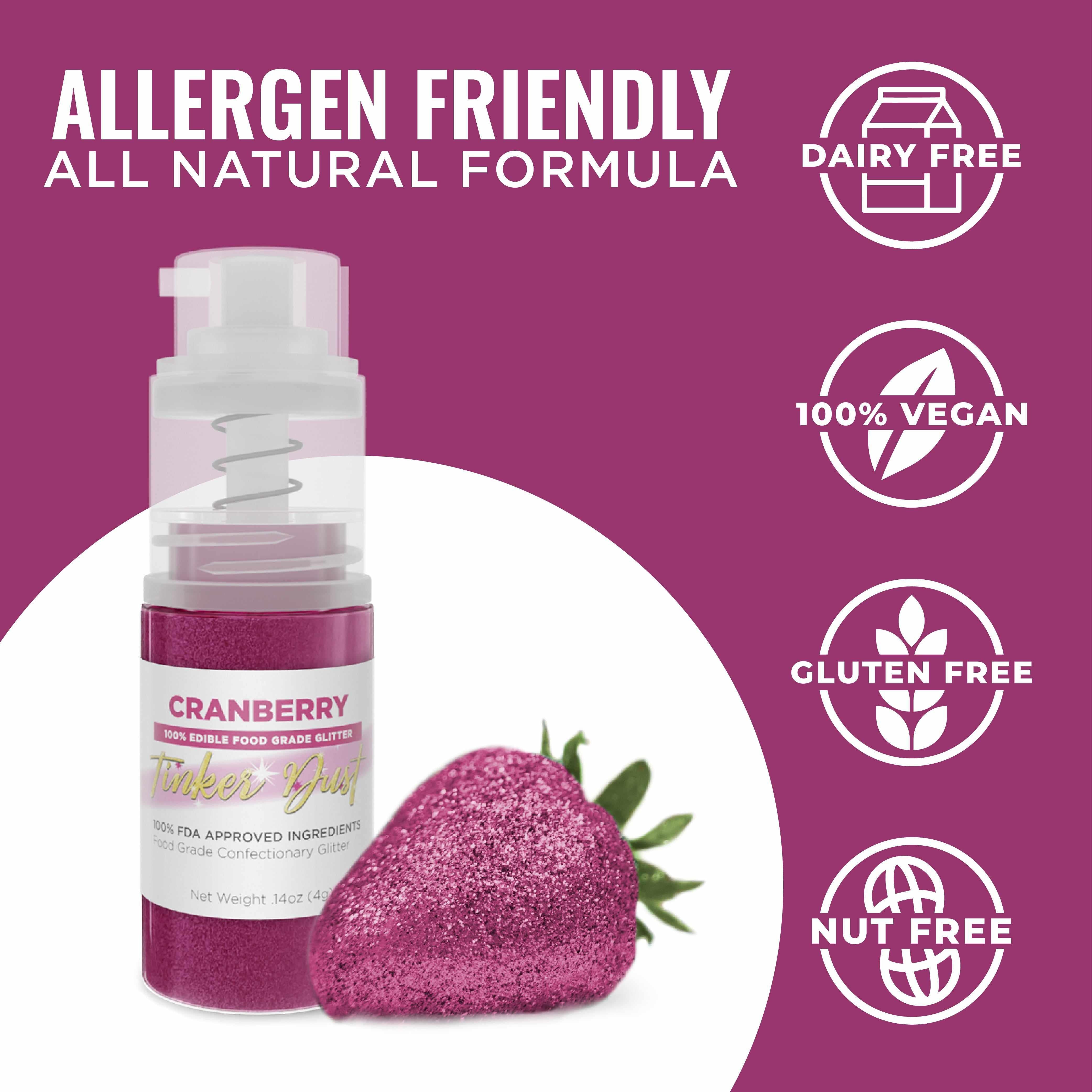 Premium Cranberry Tinker Dust® Glitter - 4g Spray Pump Bottle for Crafts, DIY & Nail Art | Wholesale Bulk Glitter for Cosmetics, Scrapbooking & Party Decorations