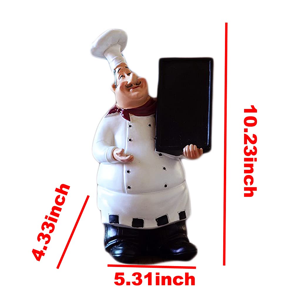DeRu Resin Chef Sculpture - Handcrafted Kitchen Decor Figurine for Restaurant, Home, Cafe & Bar Display | Perfect for Countertop, Shelf & Tabletop Decoration (Style C)
