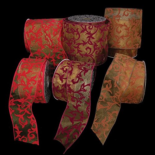 Brown Wired Sheer Ribbon 2.5