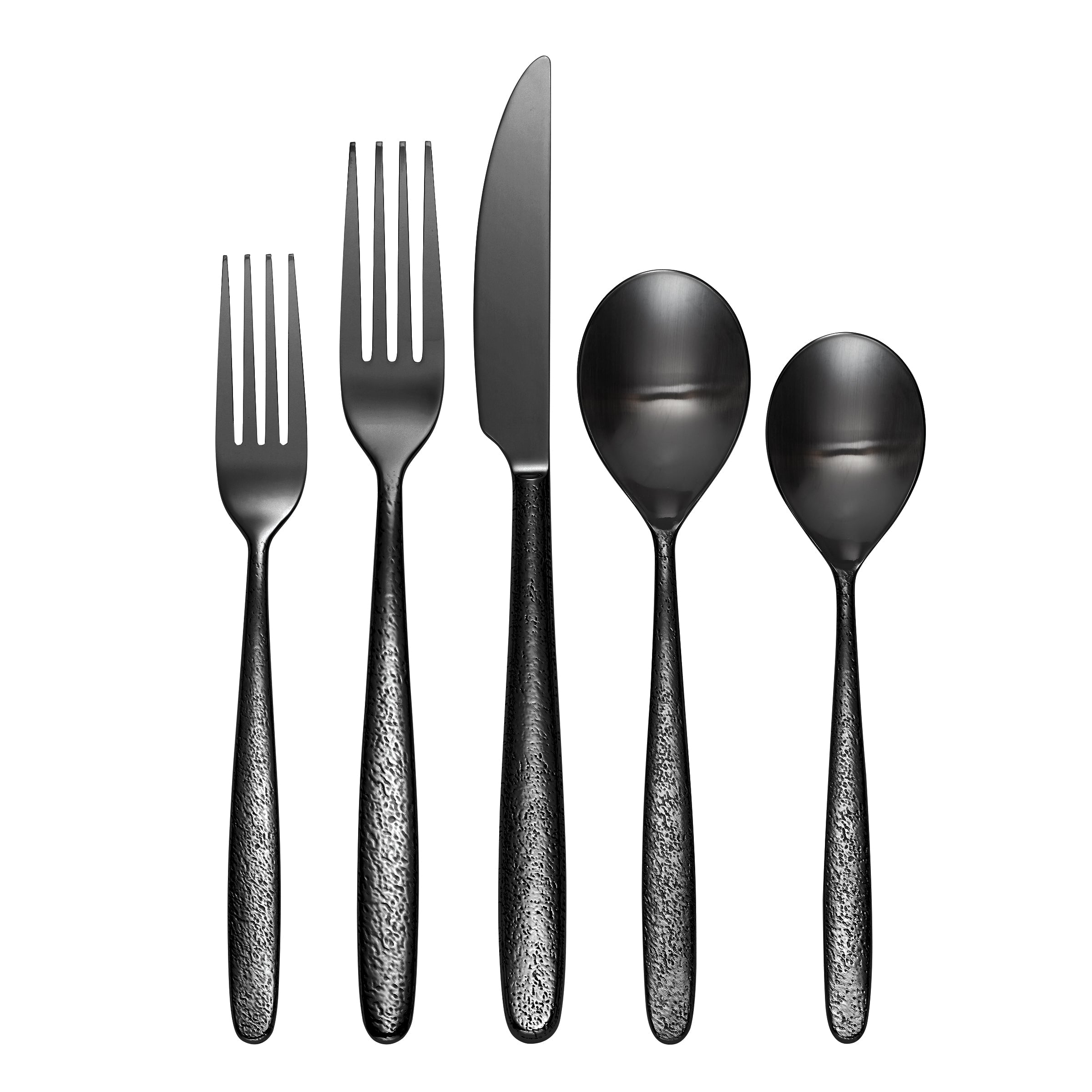 Premium Storm Black 20-Piece Flatware Set - Stainless Steel Silverware for 4-5 People - Elegant Dining Utensils for Home, Restaurant & Dinner Parties
