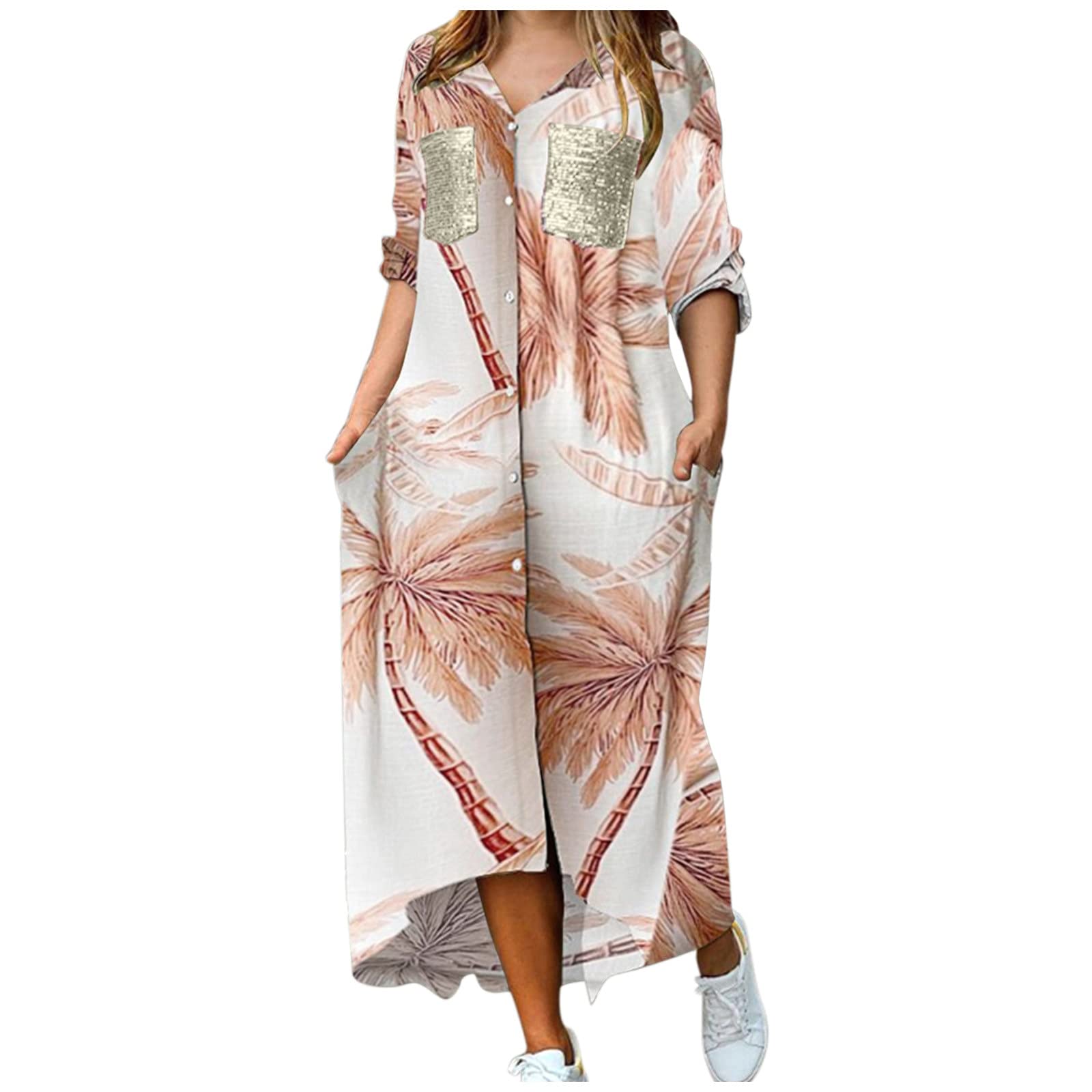 Elegant Long Sleeve V-Neck Midi Dress for Women - Pearl Embellished Formal Gown Perfect for Weddings, Parties & Special Occasions