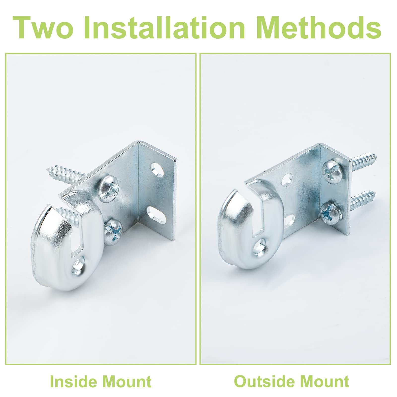 Heavy Duty Roller Shade Brackets - 2 Sets for Inside & Outside Mount, Multipurpose Window Blind Brackets for Sun Shades & Curtains - Perfect for Living Room, Bedroom, and Office Windows