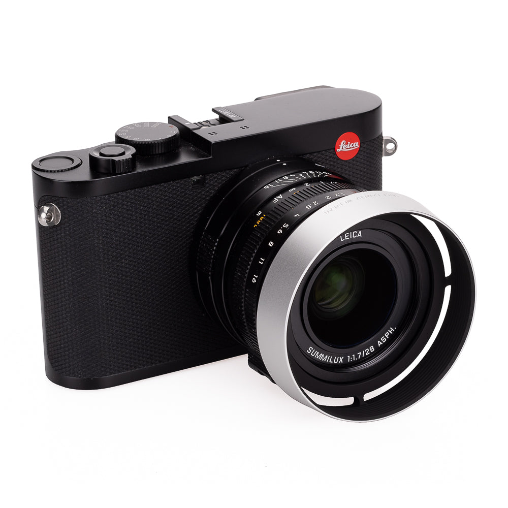 Leica Q Lens Hood - Round Aluminum Silver Lens Shade for Leica Q Camera - Perfect for Outdoor Photography & Travel Shooting