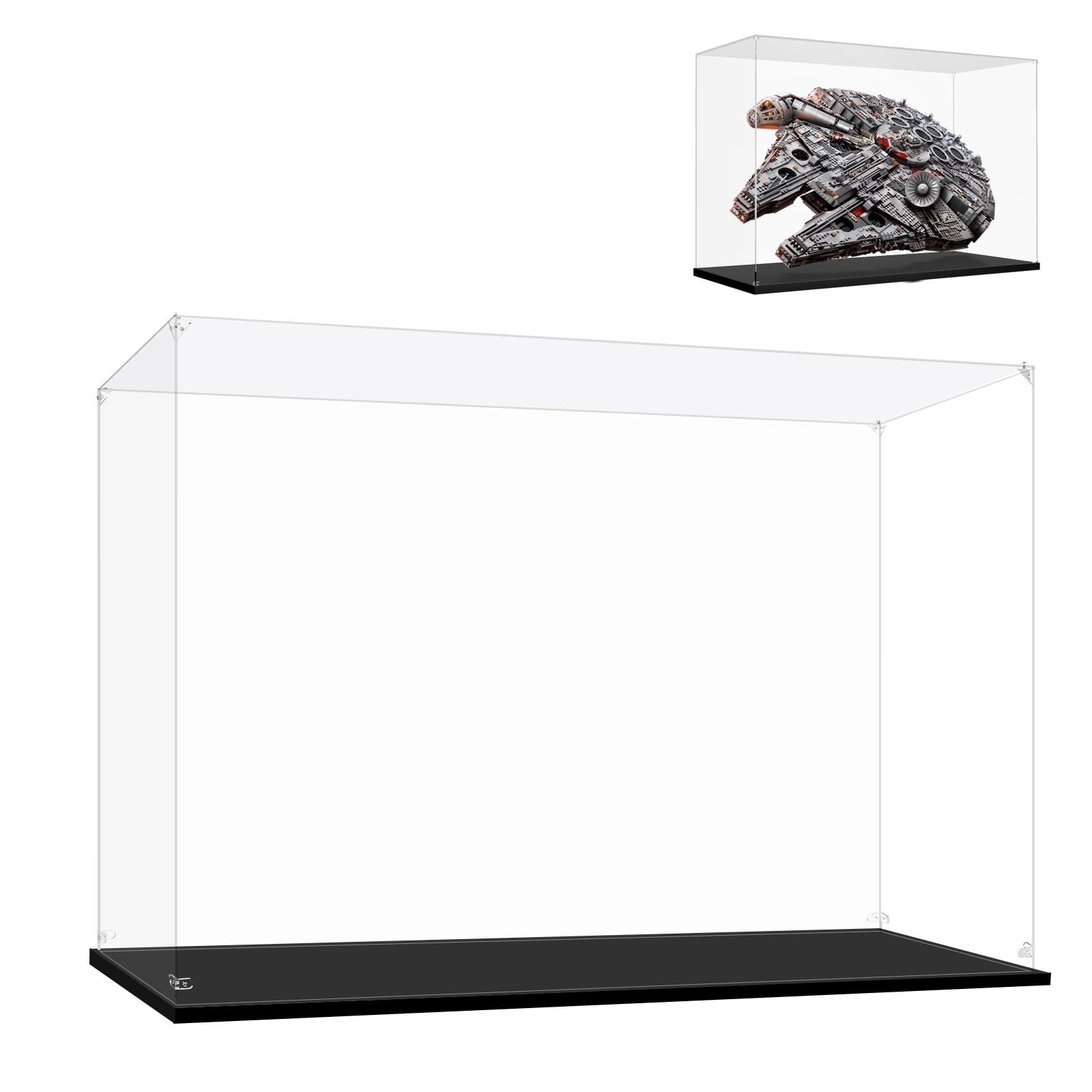 Premium Acrylic Display Case for LEGO 75192 Millennium Falcon - 34.64x15.35x22.83 Inches (88x39x58cm) - Dust-Proof Protection for Star Wars Collectibles - Perfect for Home Display, Office Decor & Gift for LEGO Fans