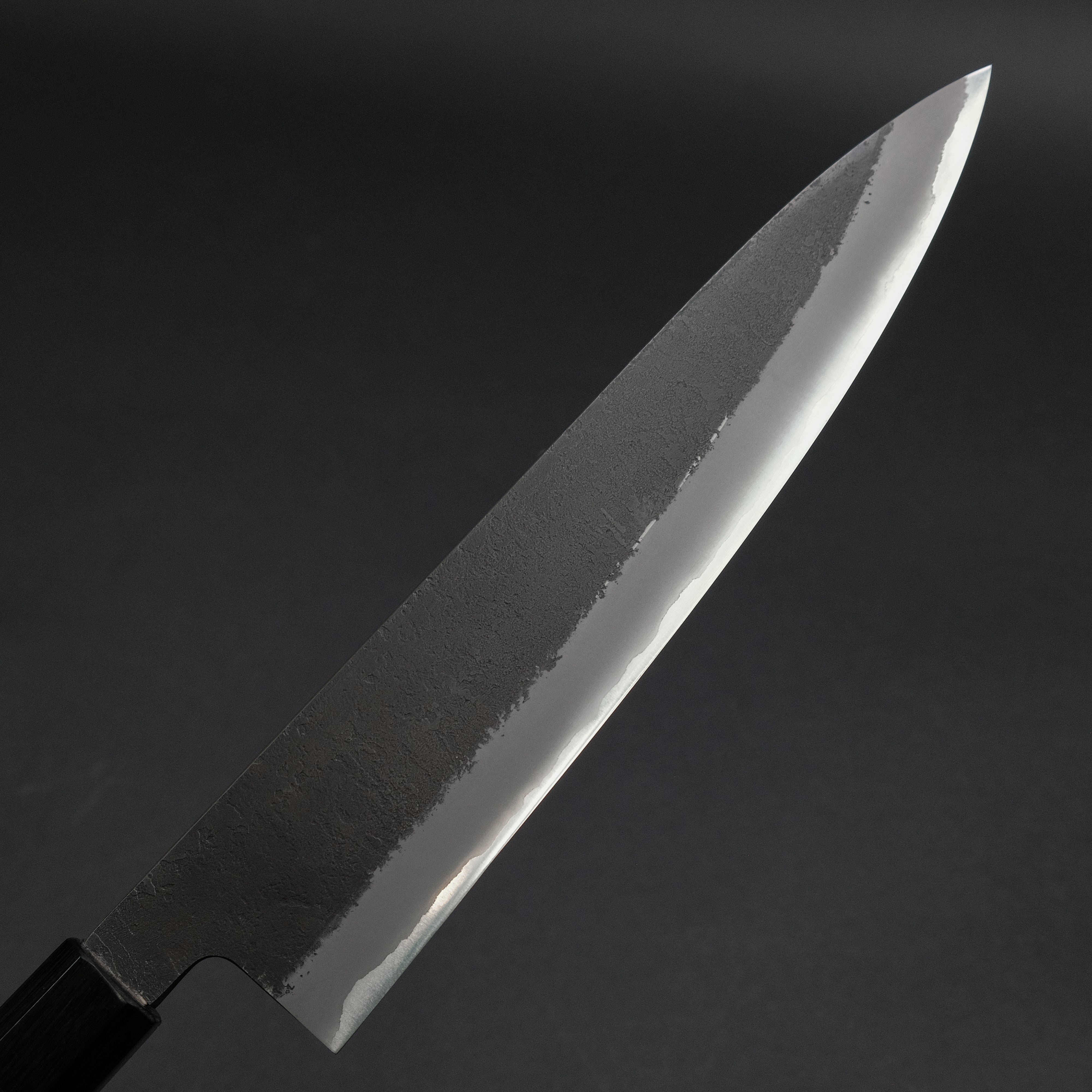 Premium Mutsumi Blue Super Kurouchi Nashiji Gyuto Chef Knife 240mm - Handcrafted Japanese Kitchen Knife with Ebony Wood Handle - Perfect for Sushi, Meat Cutting & Professional Cooking