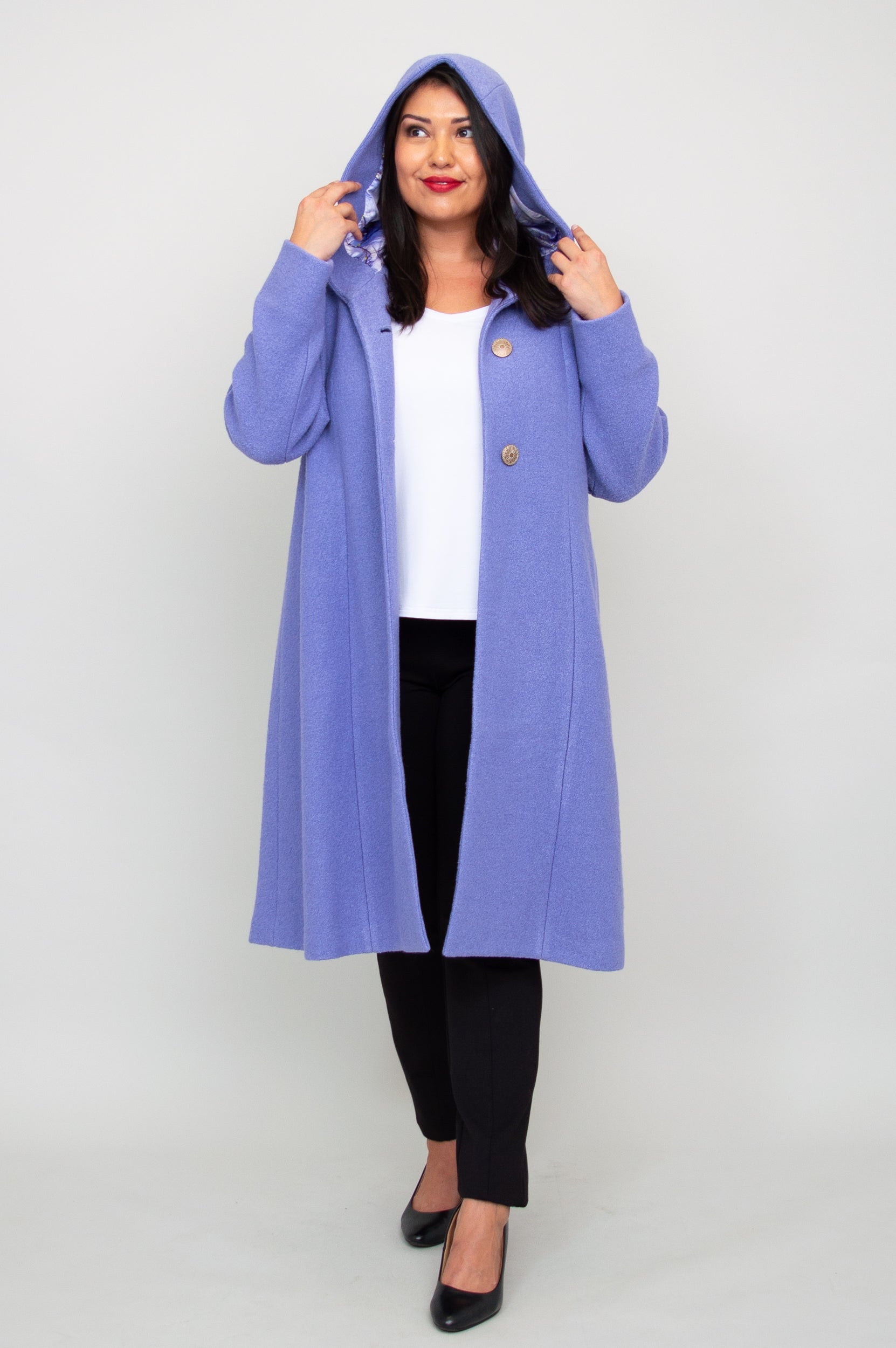Stylish Britt Coat in Amethyst - Premium Boiled Wool Jacket for Women | Perfect for Fall & Winter Fashion, Office Wear, and Outdoor Activities