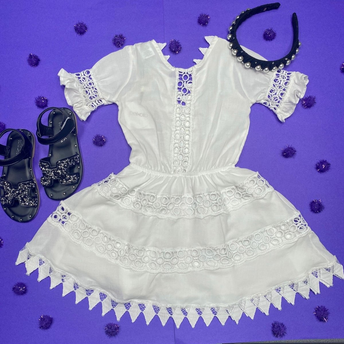 Little Peixoto Ora Lace Dress - Elegant Floral Embroidery Summer Dress for Women | Perfect for Weddings, Parties & Special Occasions