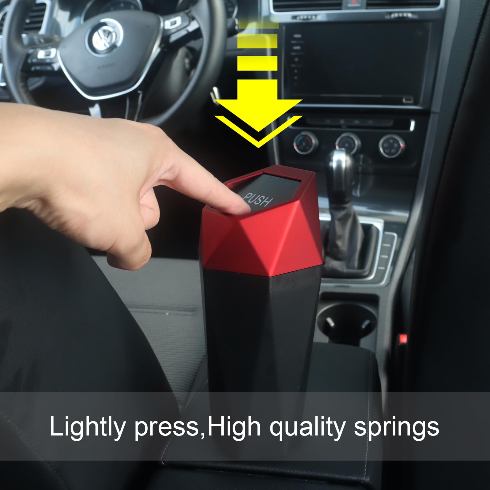 Portable Car Trash Can with Lid - 600ml Mini Automotive Garbage Bin for Cup Holder, Cute Red Car Door Trash Can (1 Pack) - Perfect for Road Trips, Commuting & Keeping Your Vehicle Clean