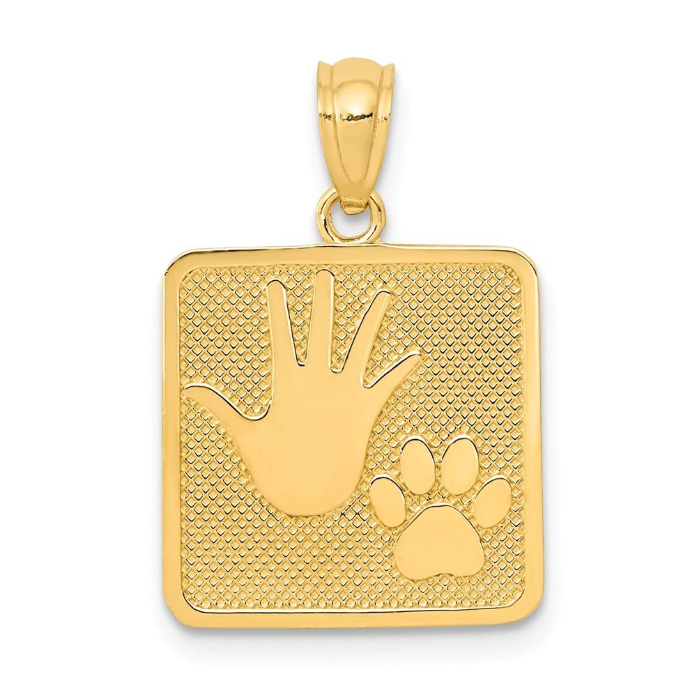 14K Yellow Gold Engravable Polished & Textured 