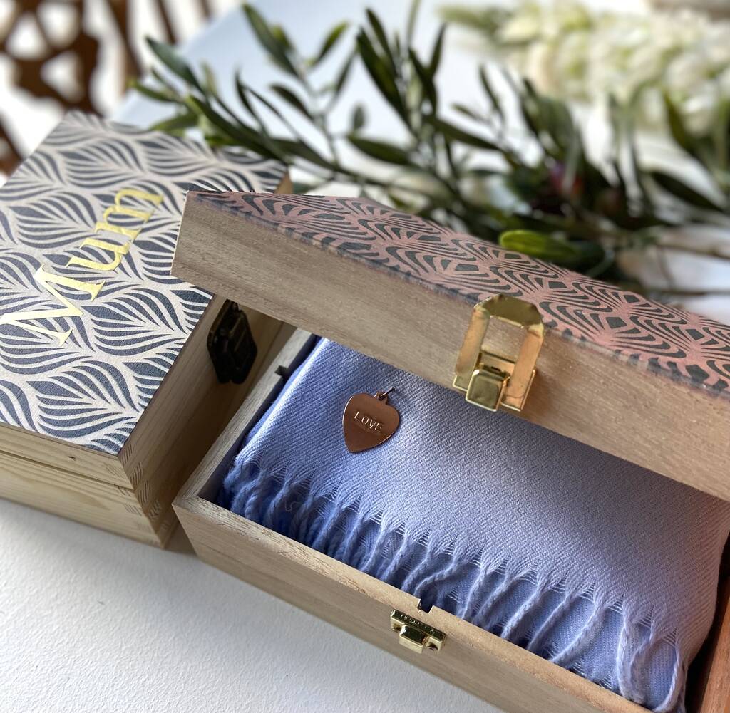 Luxury Cashmere Blend Scarf - Soft Winter Wrap in Elegant Wooden Gift Box | Perfect for Women's Fashion, Cold Weather Accessory & Holiday Gift Giving