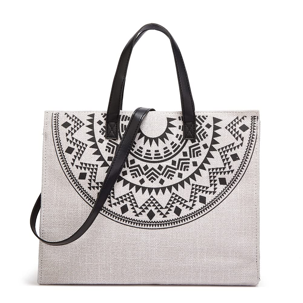 Stylish Large Capacity Cotton Linen Tote Bag for Women - Soft Durable Shoulder Handbag for Work, Travel & Shopping | Portable Hobo Bag for Everyday Use