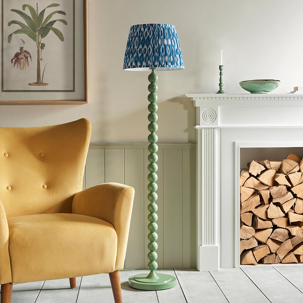 Auralis Ikat Floor Lamp with E27 Socket - Modern Handwoven Design for Living Room, Bedroom & Office Lighting